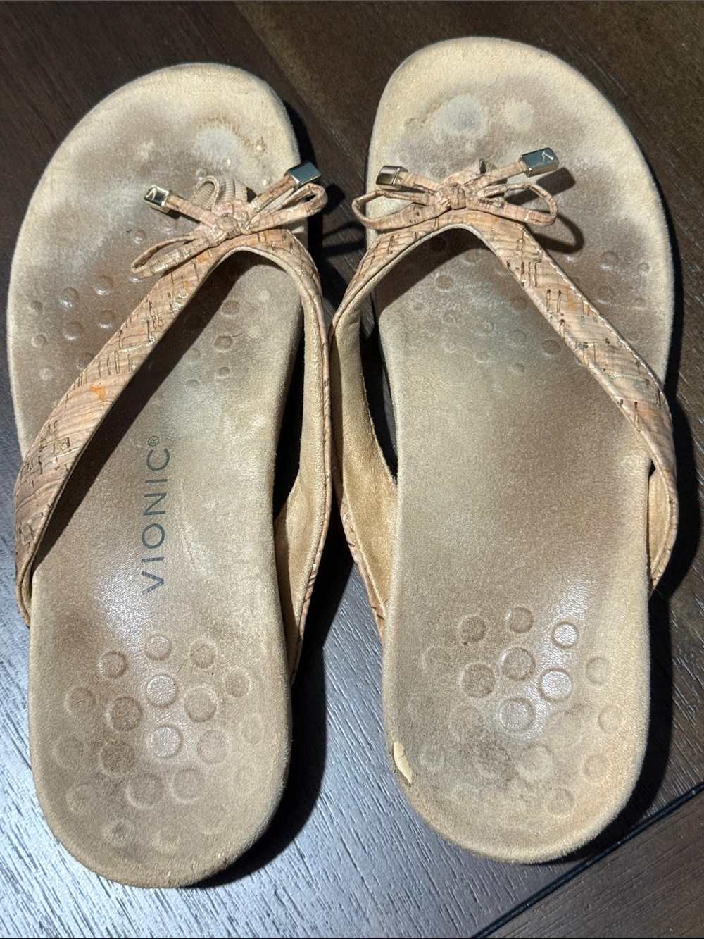 Vionic Bella Toe Post Sandals Tan Cork Thong Sandals 9
